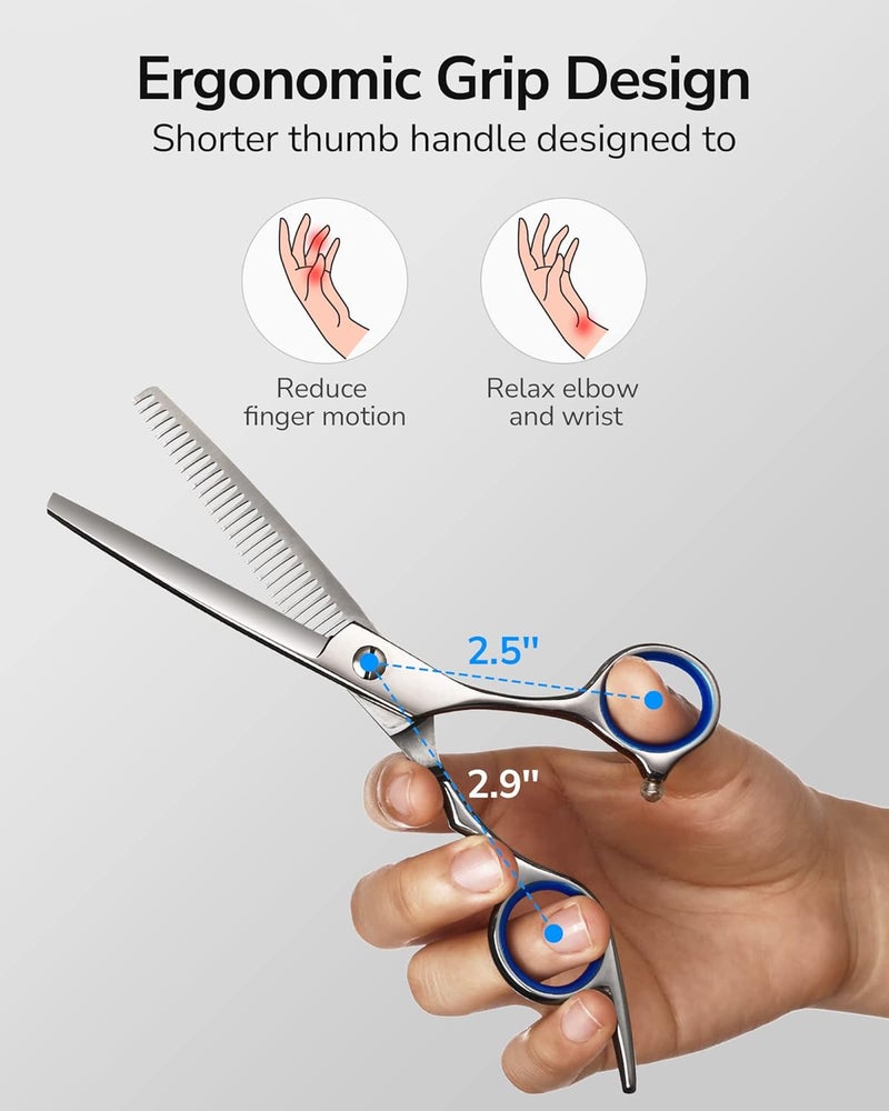 ULG Hair Thinning Scissors Professional Barber’s Texturizing Teeth Shears for Hairdressing, Salon and Home Use Thinning Shears for Hair Cutting, Made of Japanese Stainless Steel, 6.5 inch - Image 3